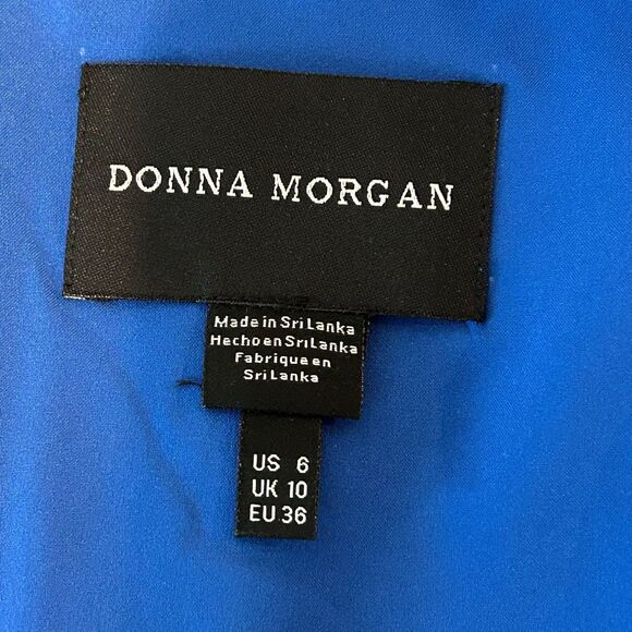 Donna Martin Bold Blue Floral Kaleidoscope Back Zip A Line Dress Size 6 NEW - Picture 5 of 8